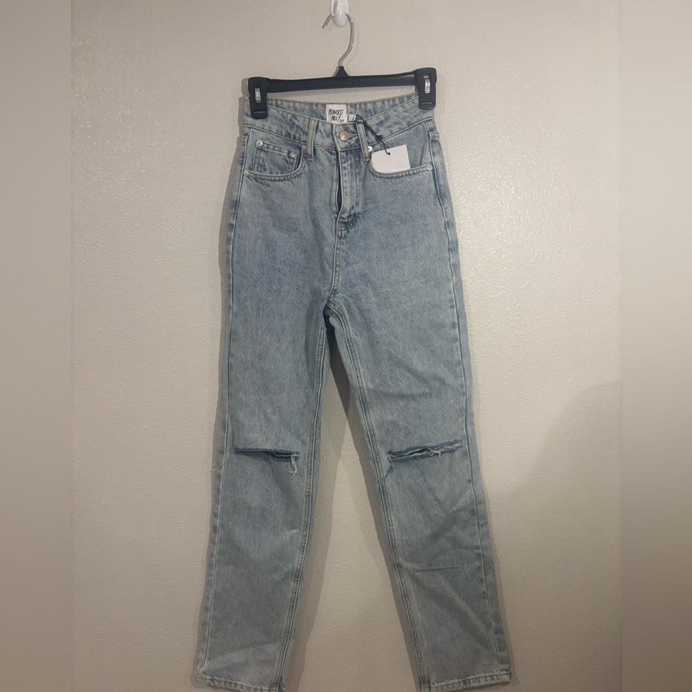Princess Polly Denim Blue Straight Leg Jeans